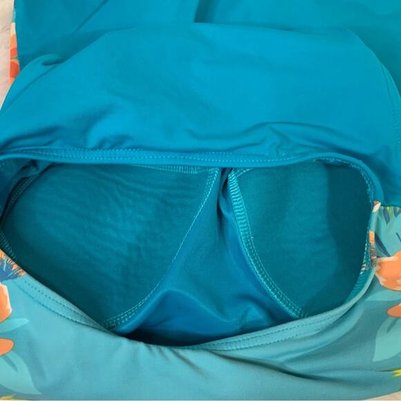 Lands End Blue Hawaiian Tankini Top Size 2 N0270 - Picture 6 of 6